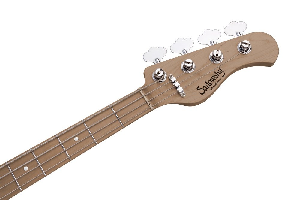 MetroExpress 21-Fret Hybrid P/J Bass, Roasted Maple Fingerboard, 4-String - Solid Black High Polish