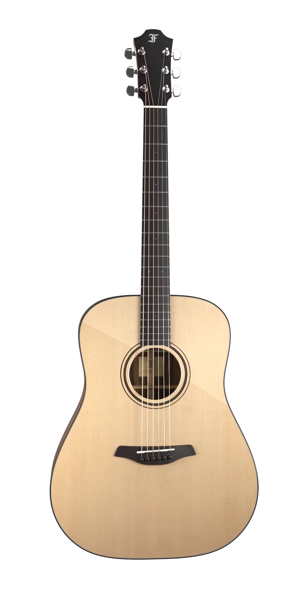 Akustikgitarre, Fichtendecke, Naturholz, Dreadnought-Korpus, Stahlsaiten