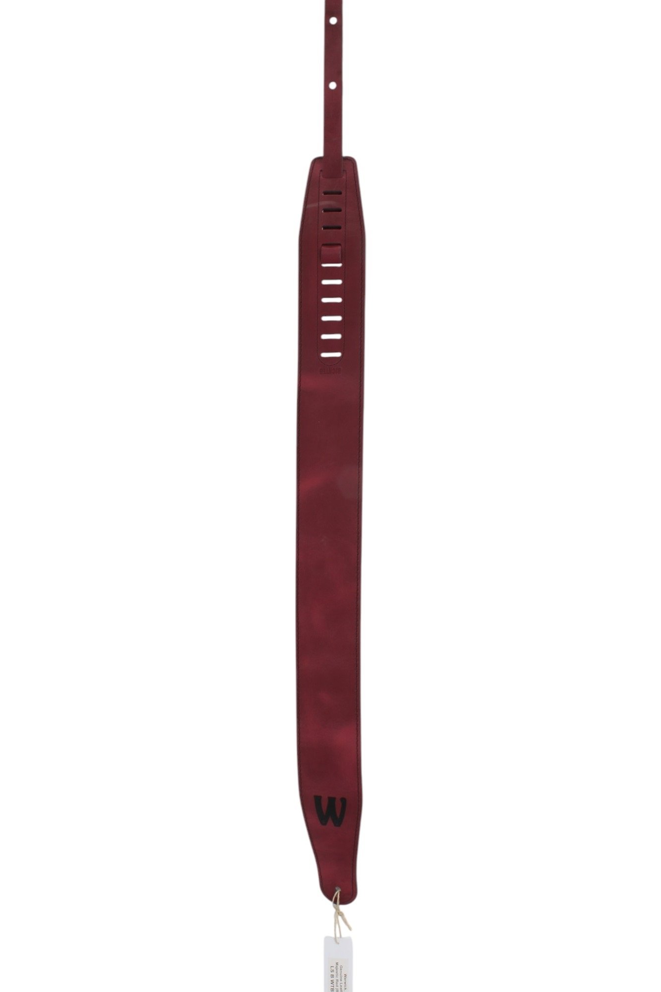 Genuine Leather Bass Strap, Majestic Red (Black Embossing)