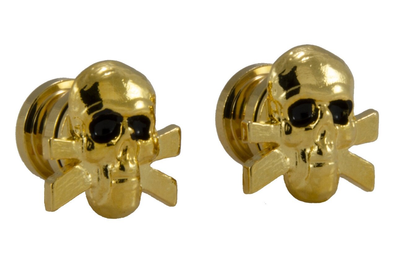Artist Strap Button, Skull gold