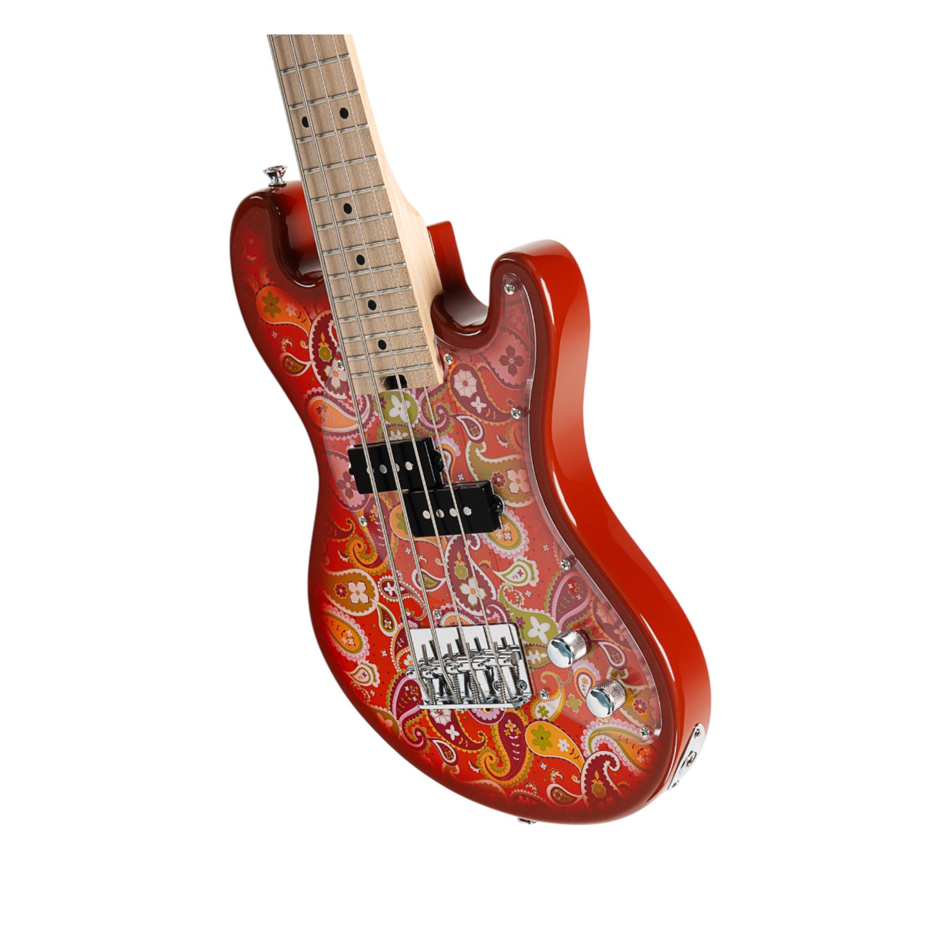 U-Bass Solid Body 4-String Paisley Orange Burst Fretted