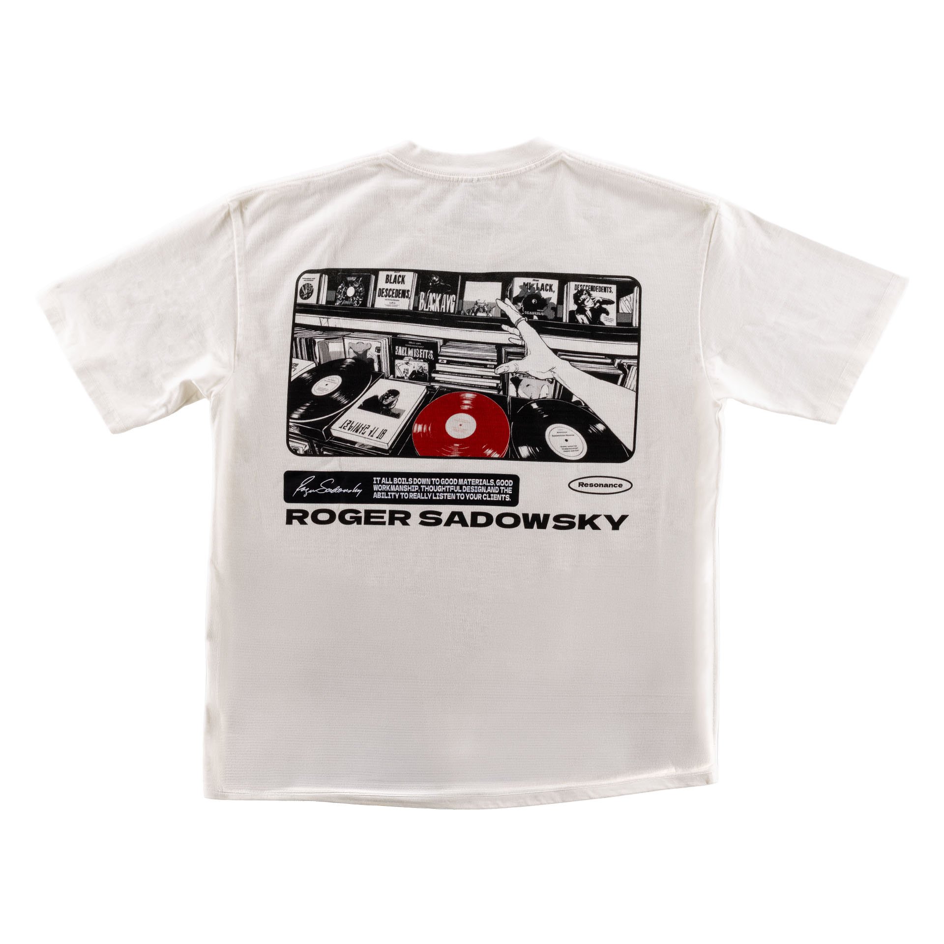 Black Printed Logo T-Shirt White Large
