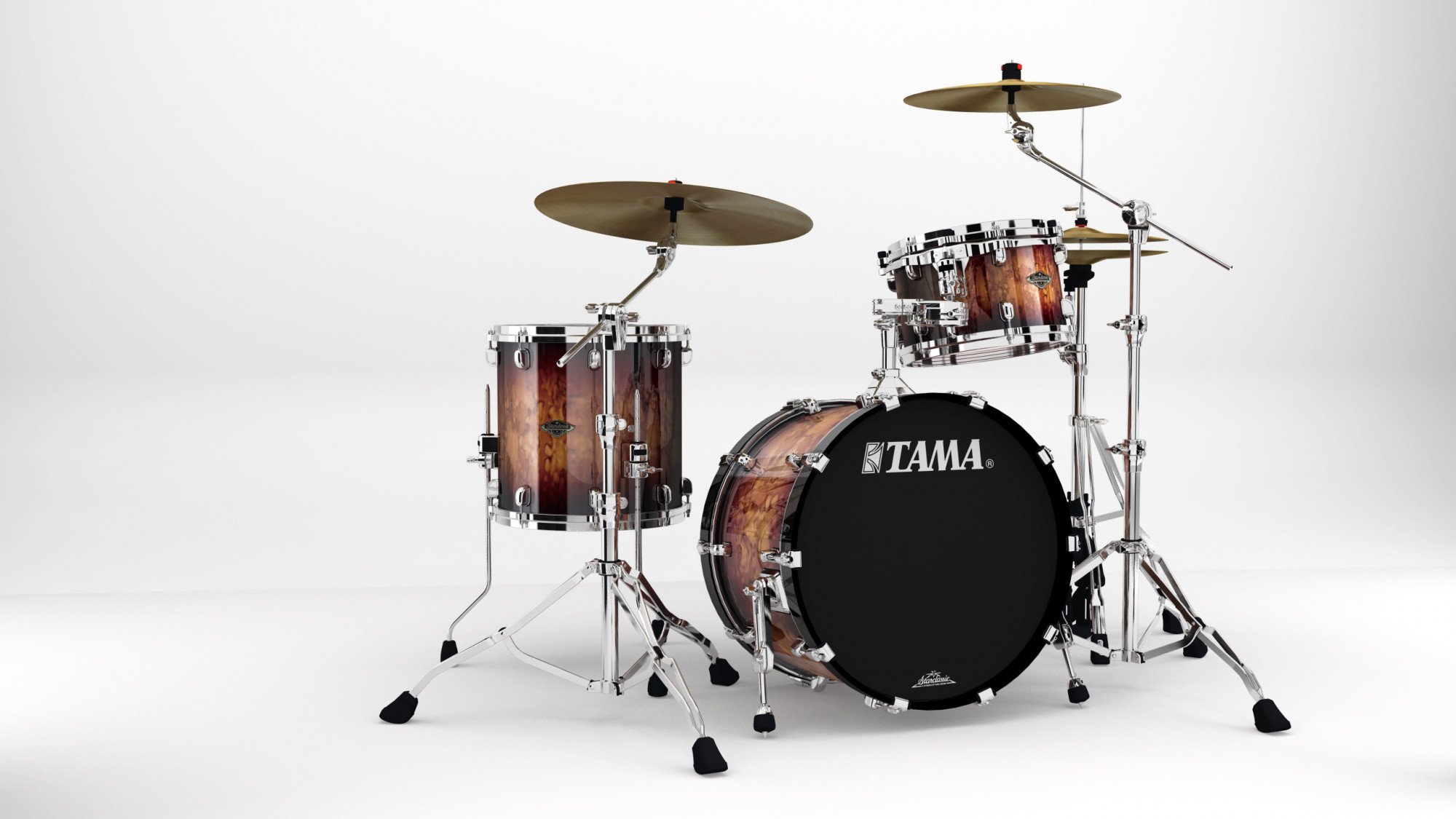 Starclassic Walnut/Birch Lacquer Shell Kit 3 teilig - Molten Brown Burst