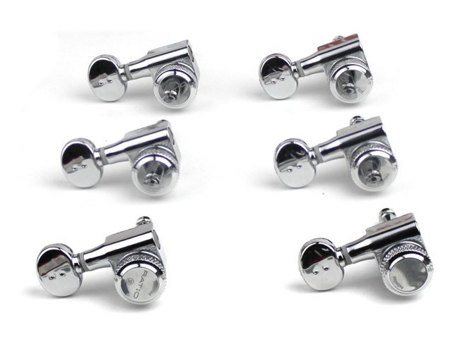 PRL-8731-LC0 Ratio Electric Locking Machine Heads, 6-in-Line, Lefthand, Treble Side (Right) - Chrome