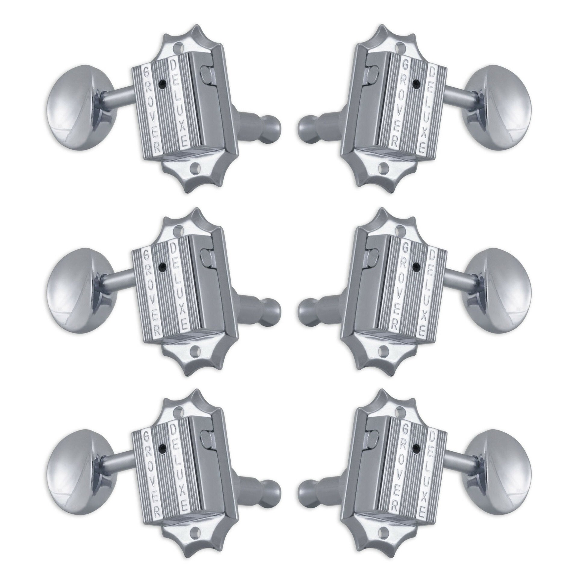 136C Vintage Deluxe Guitar Machines - Guitar Machine Heads, 3 + 3 - Chrome