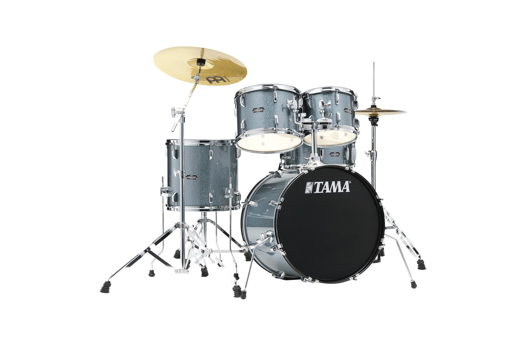 Stagestar Drumkit 5 teilig (20" BD) - Sea Blue Mist/Chrom HW + MEINL Cymbals BCS Cymbal Set