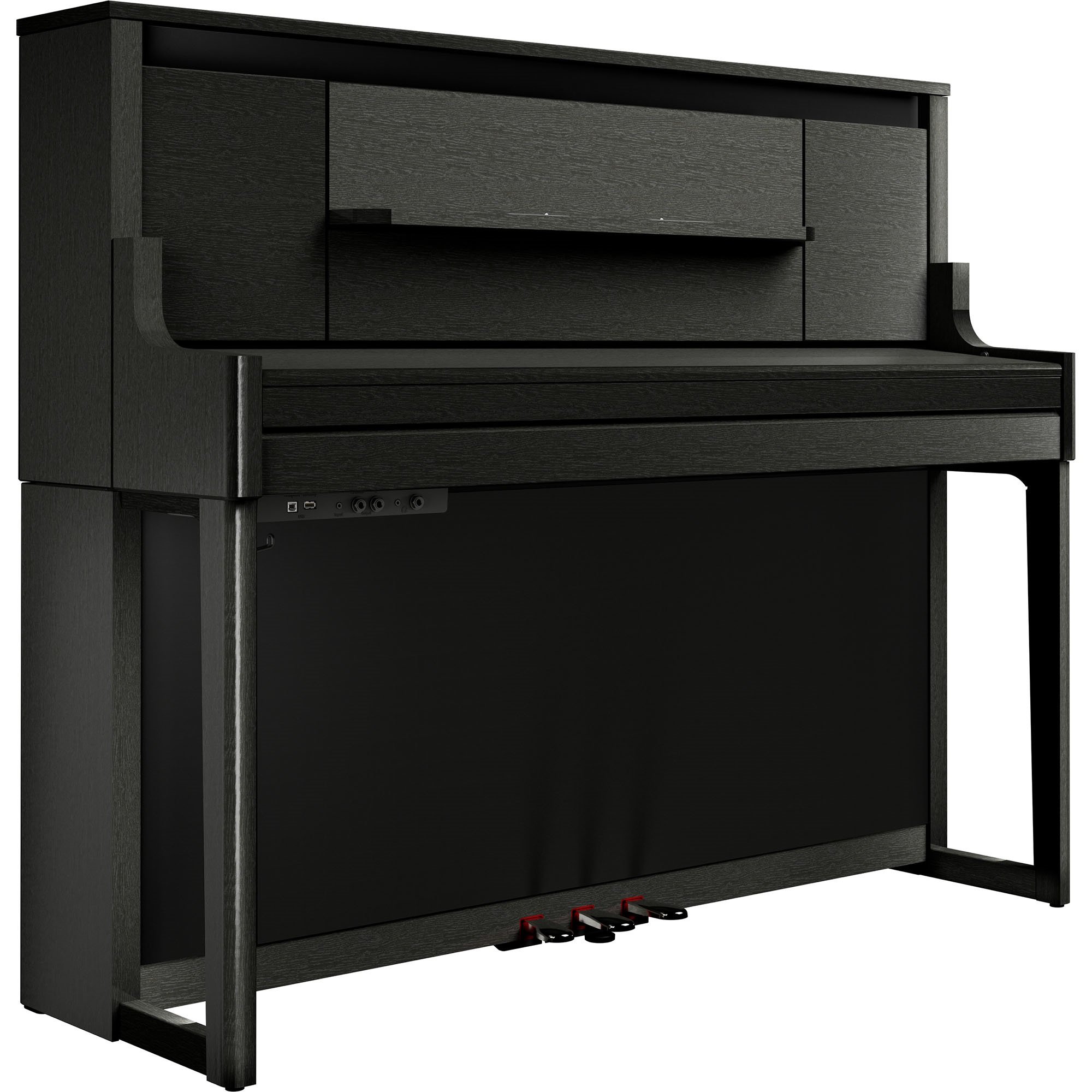 Roland LX-9 CH Digitalpiano – Vorderansicht in Anthrazit mit geschlossenem Deckel