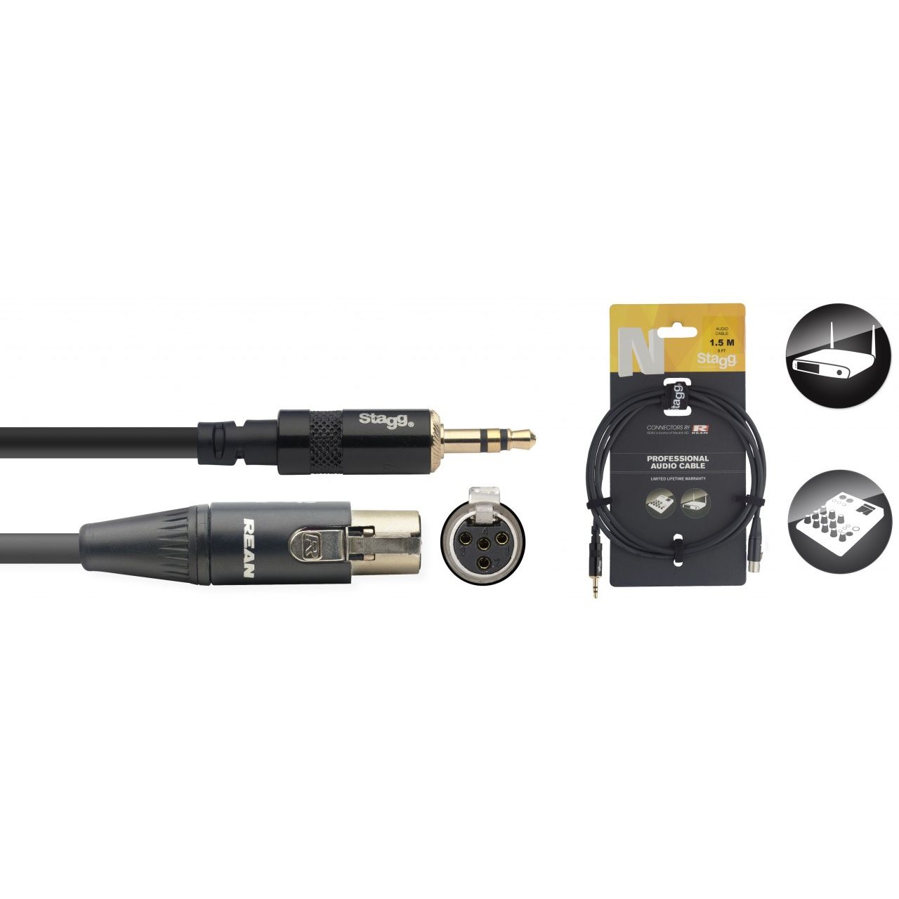Audiokabel - mKlinke(st)/mXLR4f - 1,5m