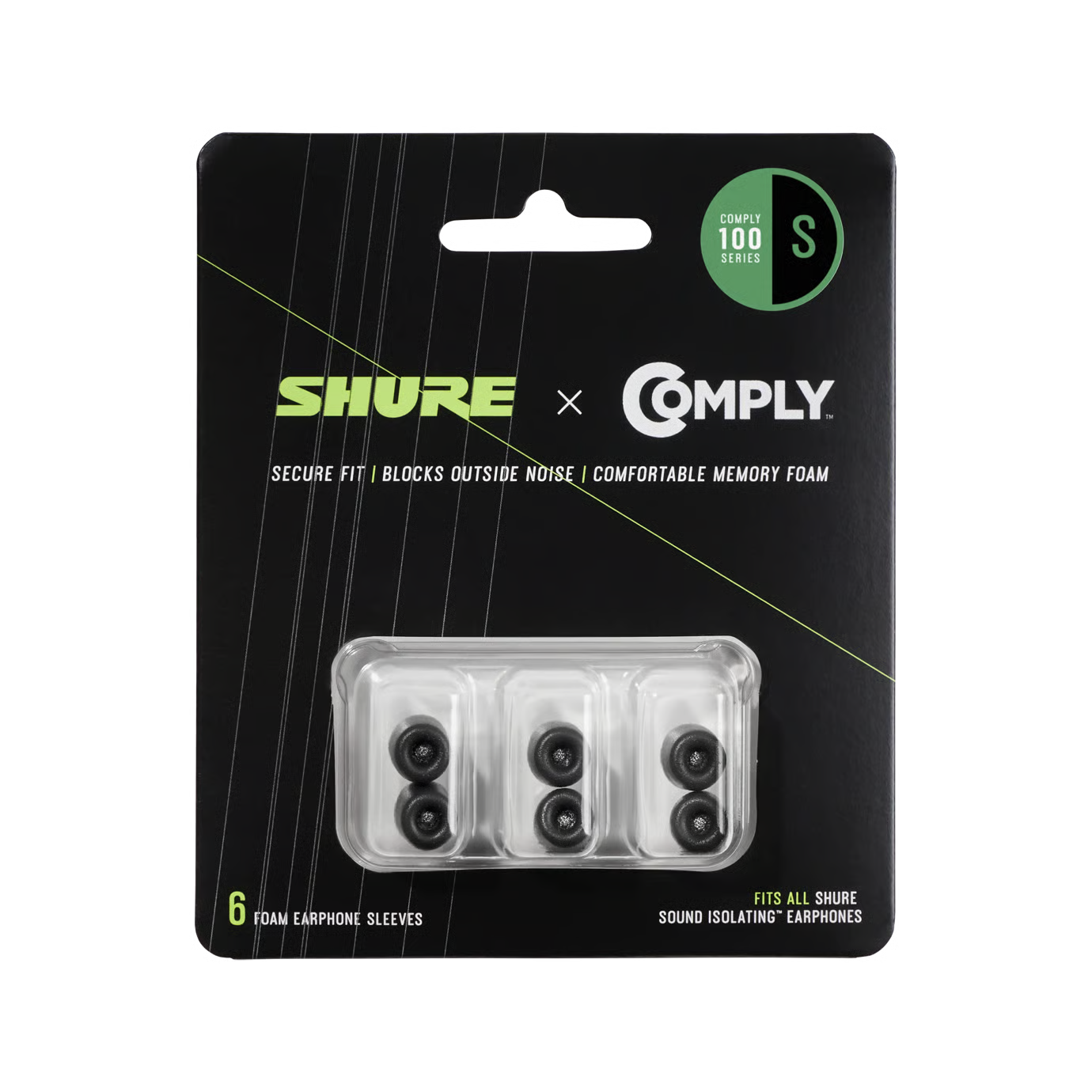 EACYF1 Comply™ (100 Serie) schwarze Ohrpassstücke Small