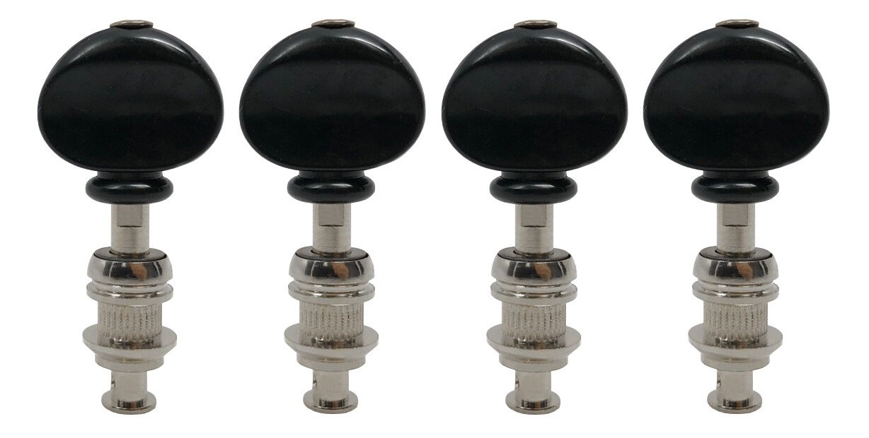 4B Sta-Tite Ukulele Pegs with Black Button - 4 pcs. - Nickel