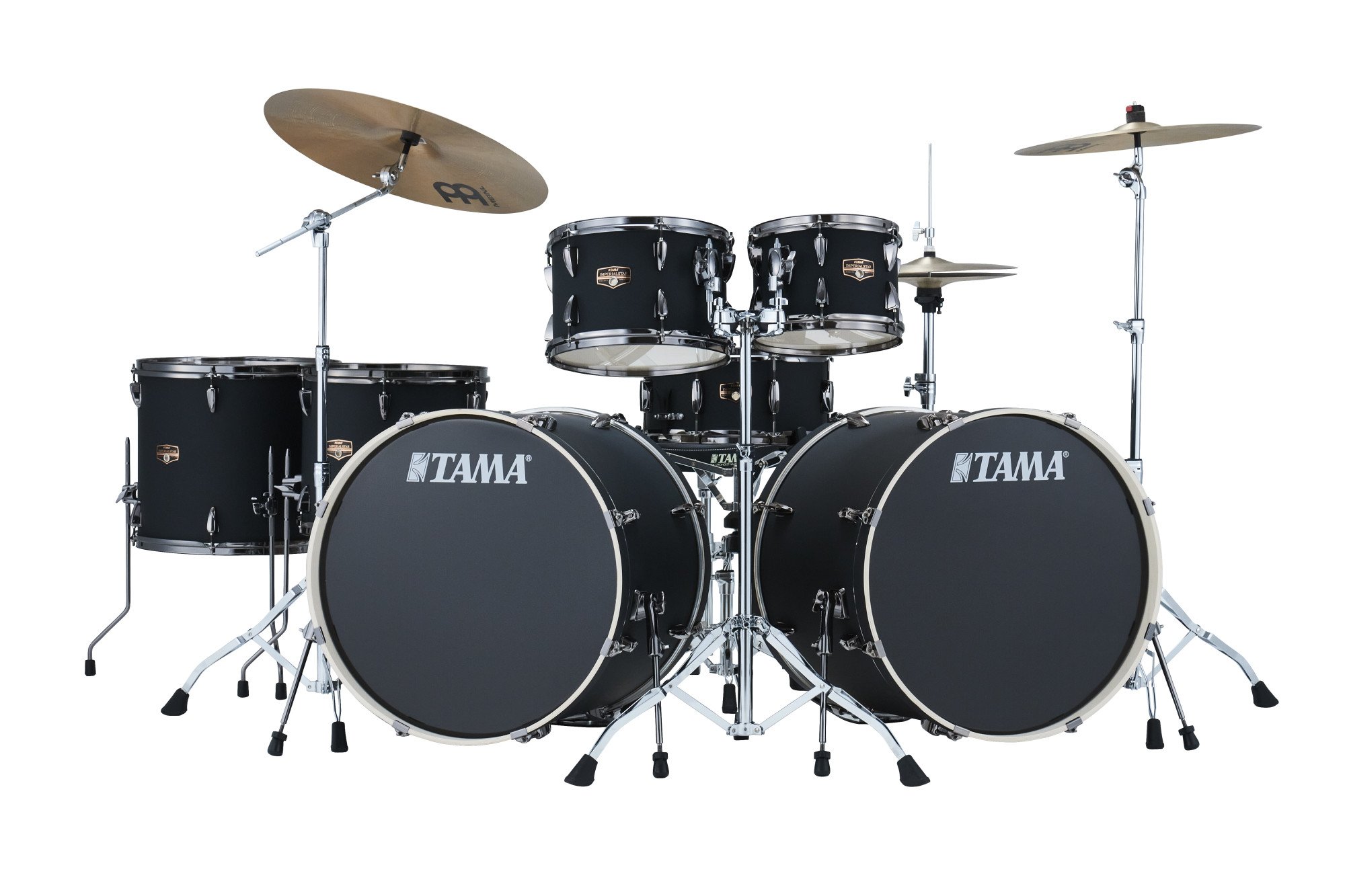 Imperialstar Drum Set 7 teilig - Blacked Out Black+ Meinl Cymbal Kit