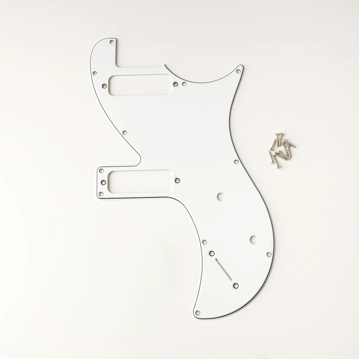 Gitarrenschlagbrett, weiß, Kunststoff, E-Gitarre, Befestigungsschrauben