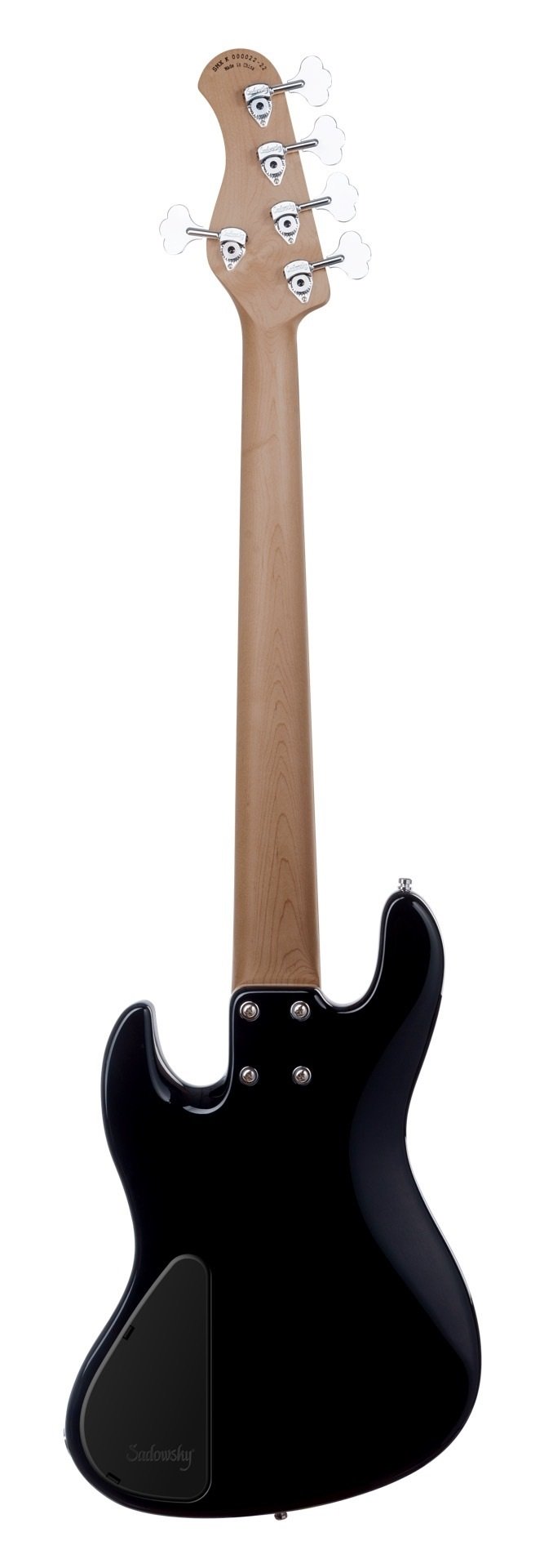 MetroExpress 21-Fret Hybrid P/J Bass, Morado Fingerboard, 5-String - Solid Black High Polish
