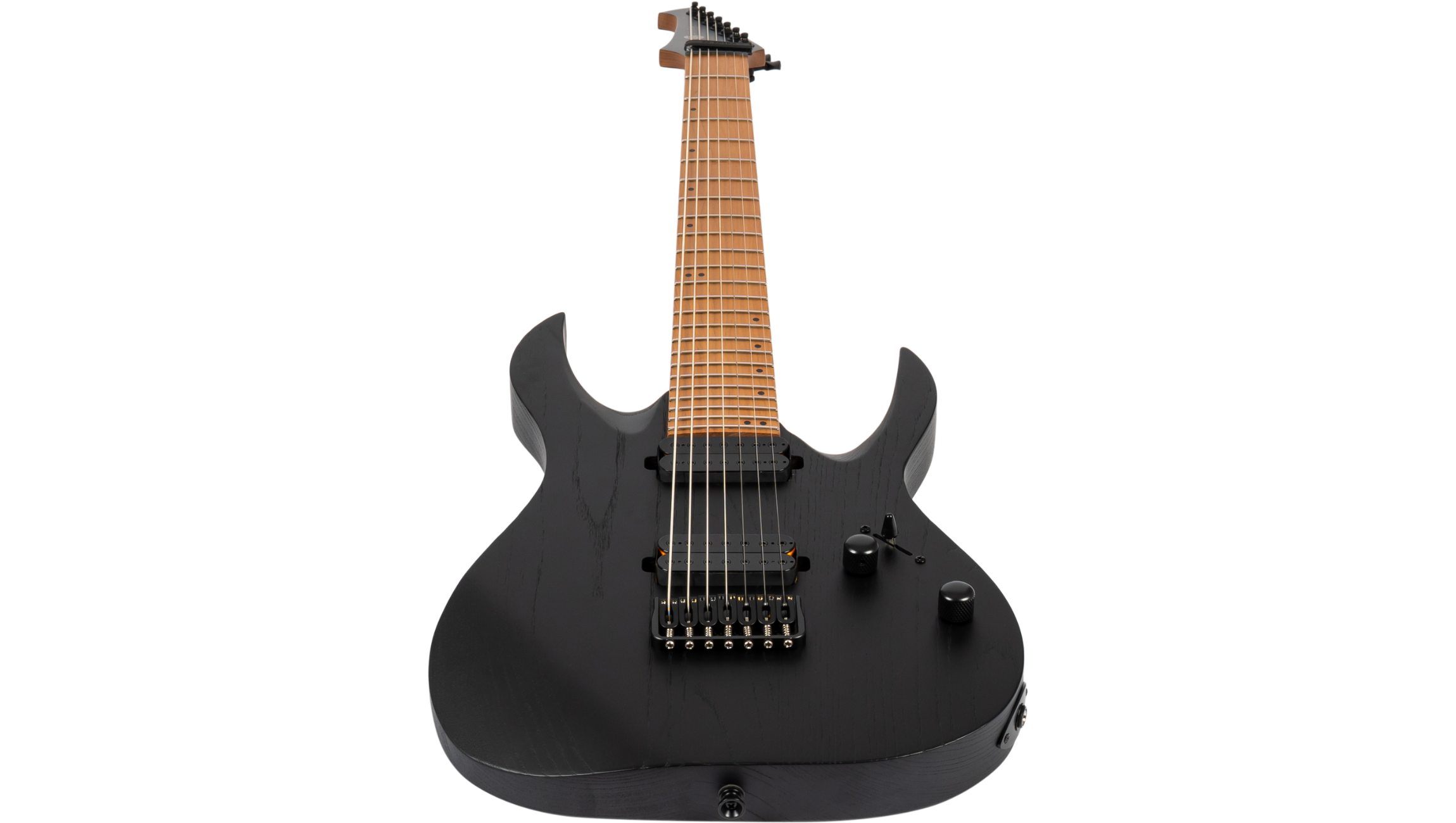S-607 ABK 7-String E-Gitarre Swamp Ash Black Stainless Steel