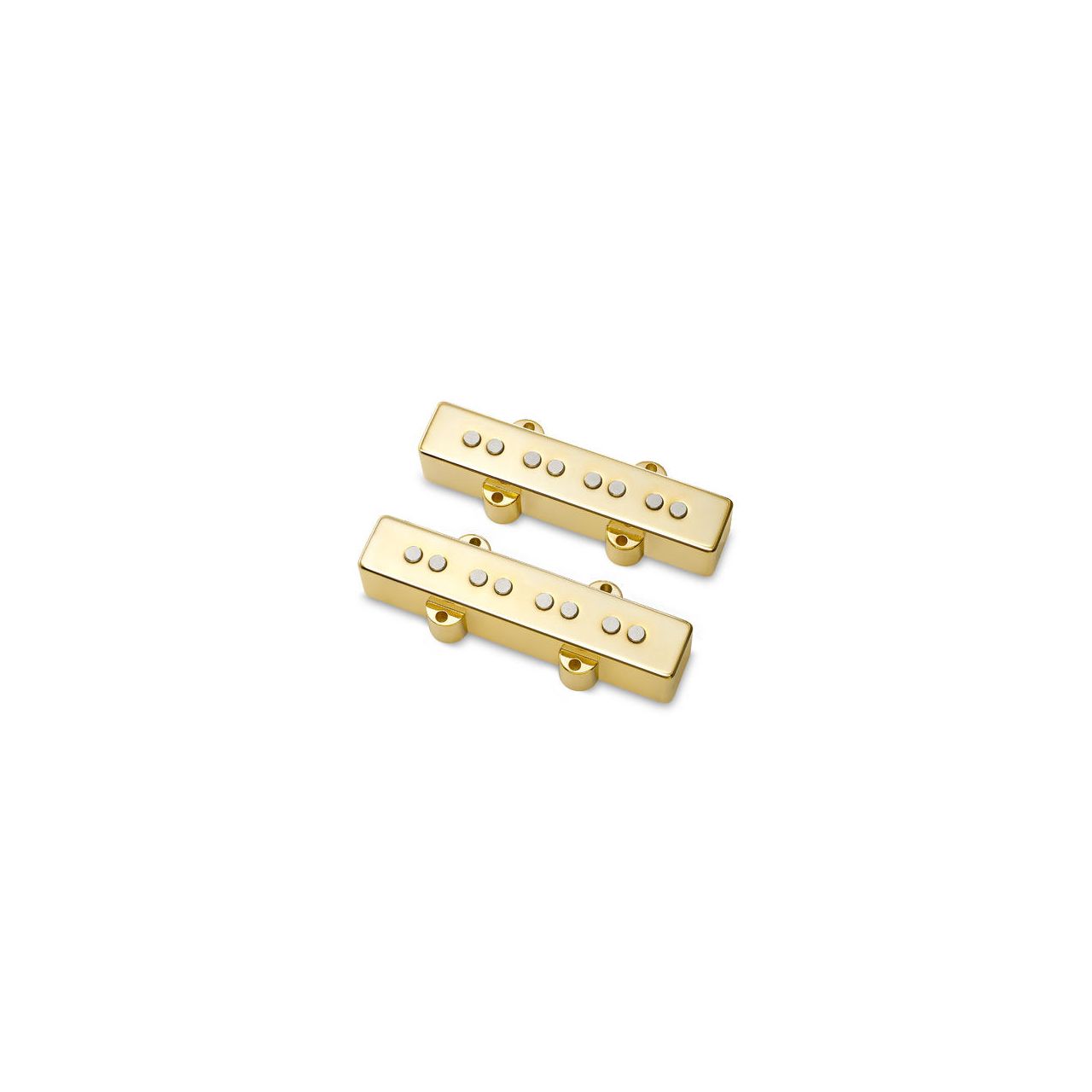 Passive J/J-Style Bass Pickup Set, Metal Cover, Open Pole Pieces, 4-String - Gold 