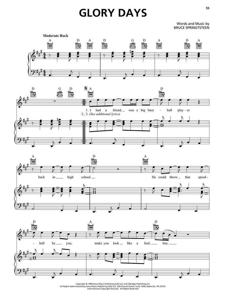 Bruce Springsteen Sheet Music Collection
