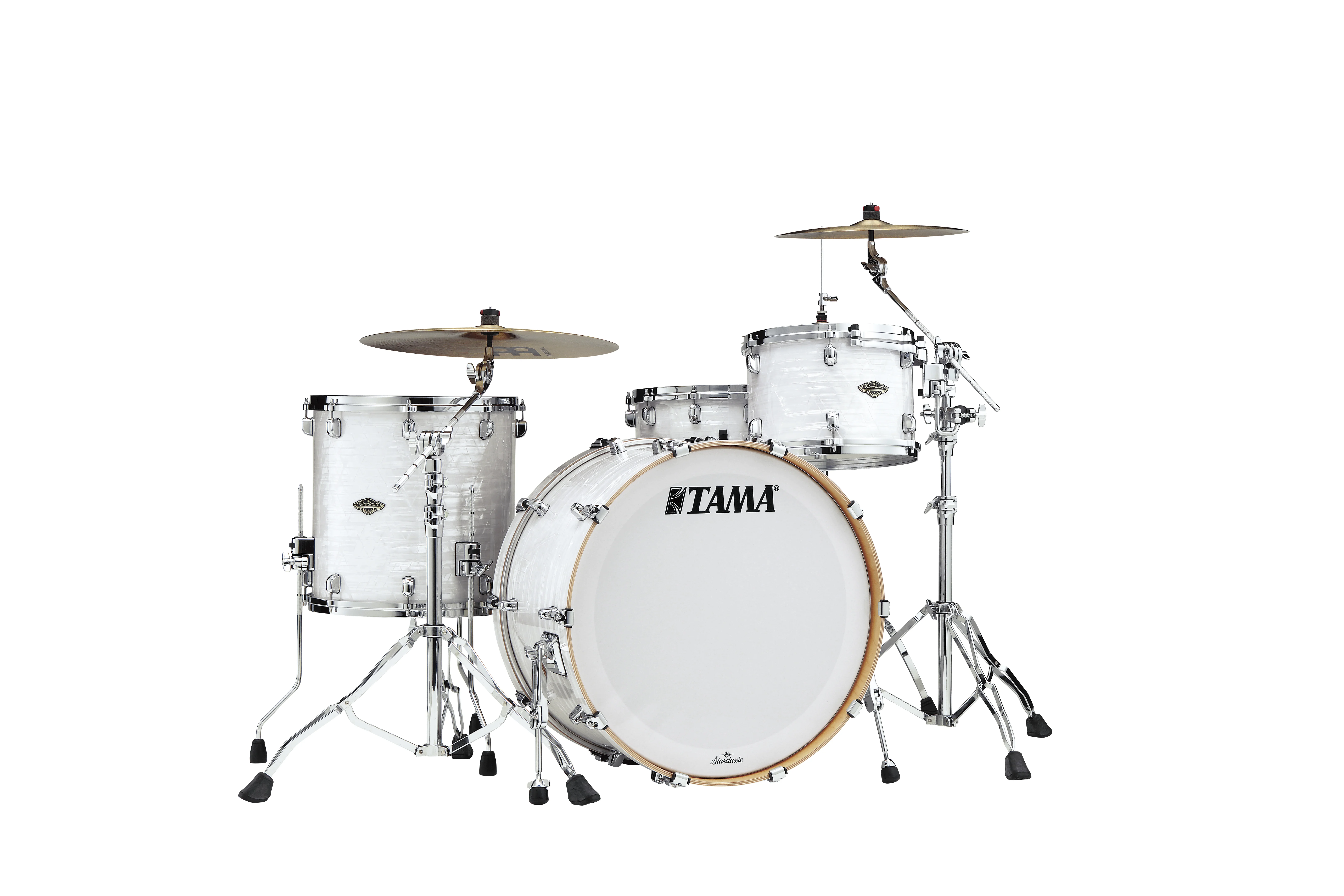 Starclassic Walnut/Birch Duracover Wrap Shell Kit 3 teilig - White Pearl/Chrom HW