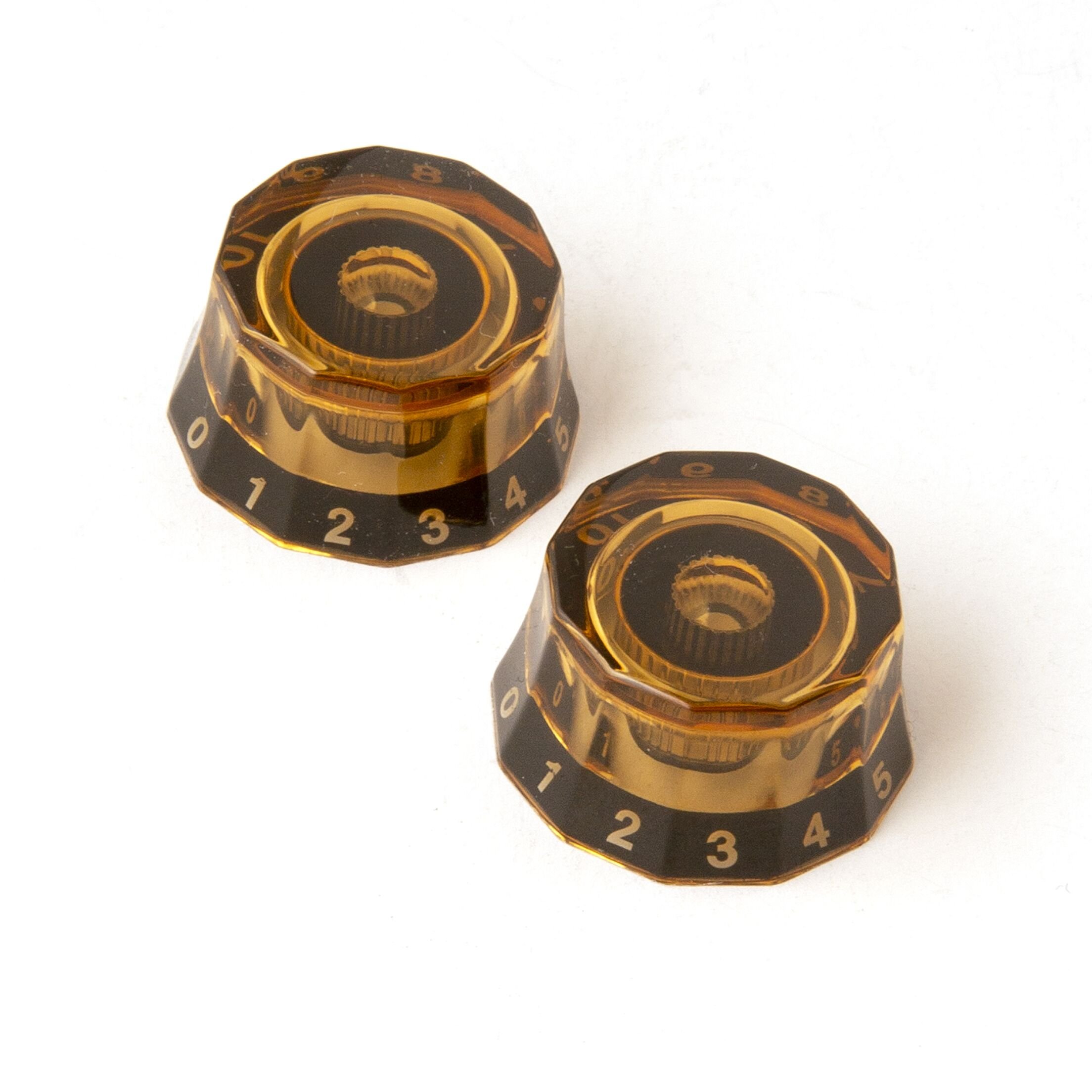 Knob Lampshade Amber w/black (2)