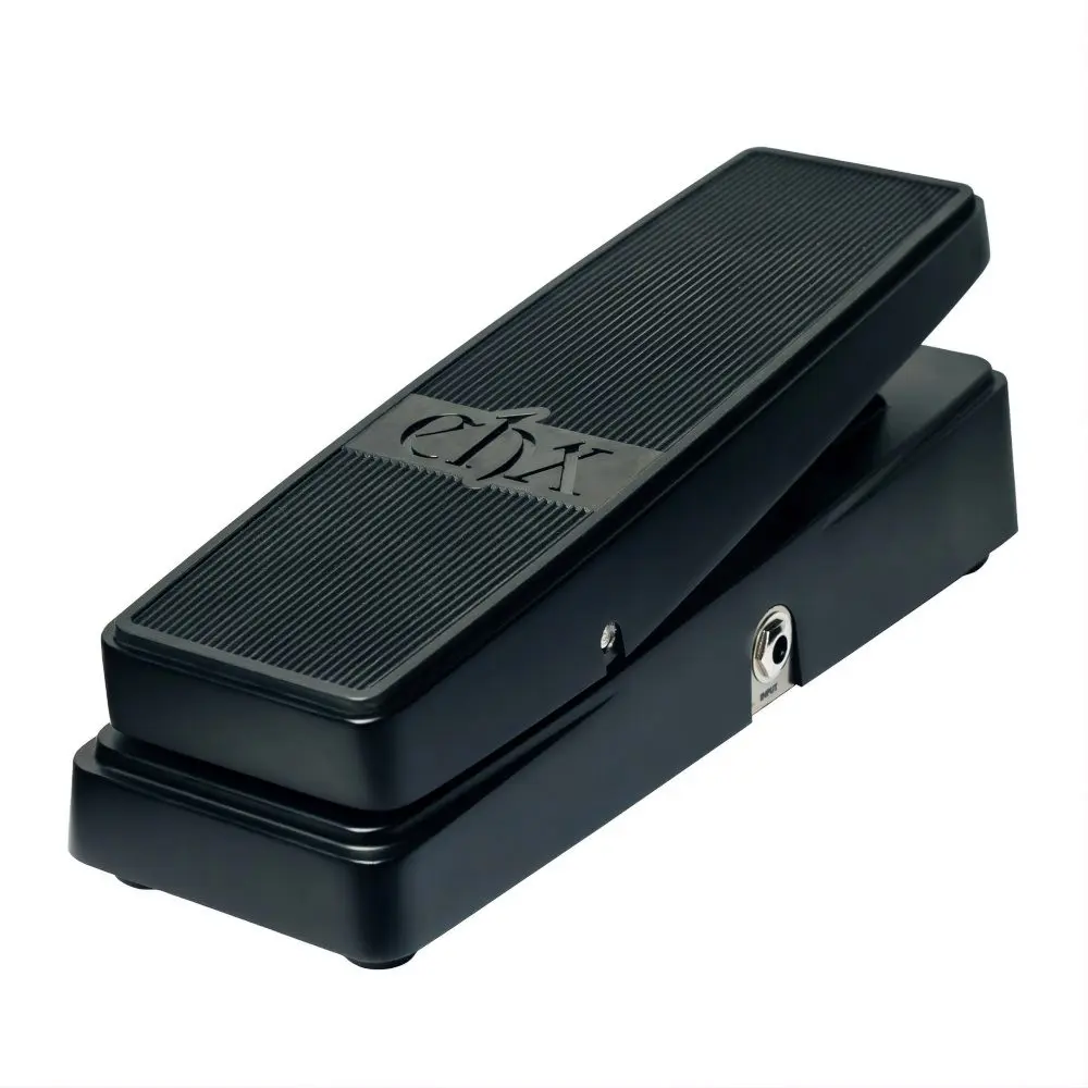 Wah-Wah-Pedal, Gitarreneffekt, schwarzes Gehäuse, gerippte Trittfläche
