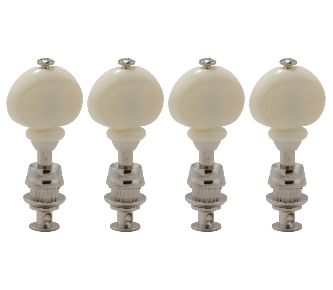 6W Champion Ukulele Pegs with White Button - 4 pcs. Nickel
