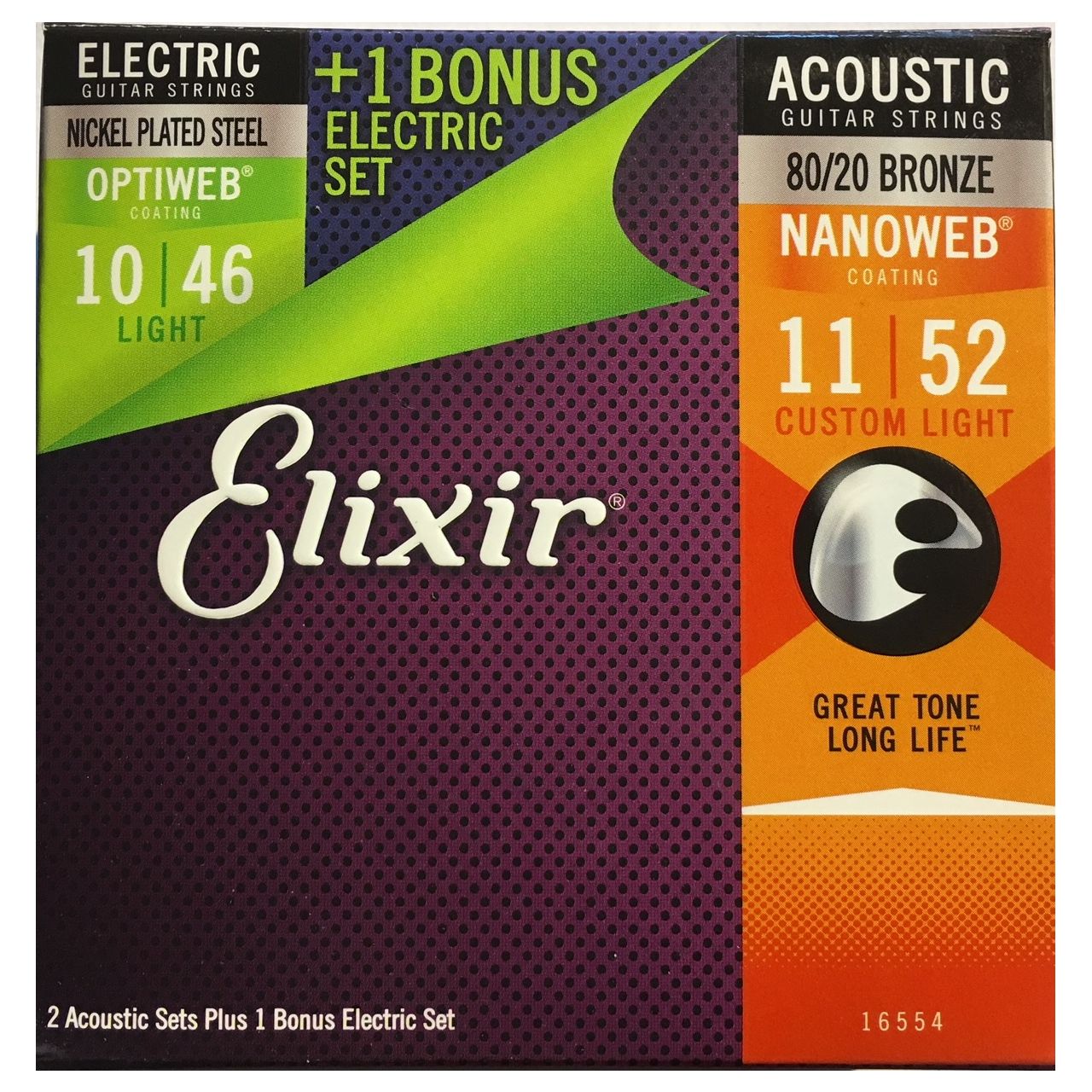 16554 3er Pack (2 x Acoustic 11-52 + 1 x Electric 10-46)