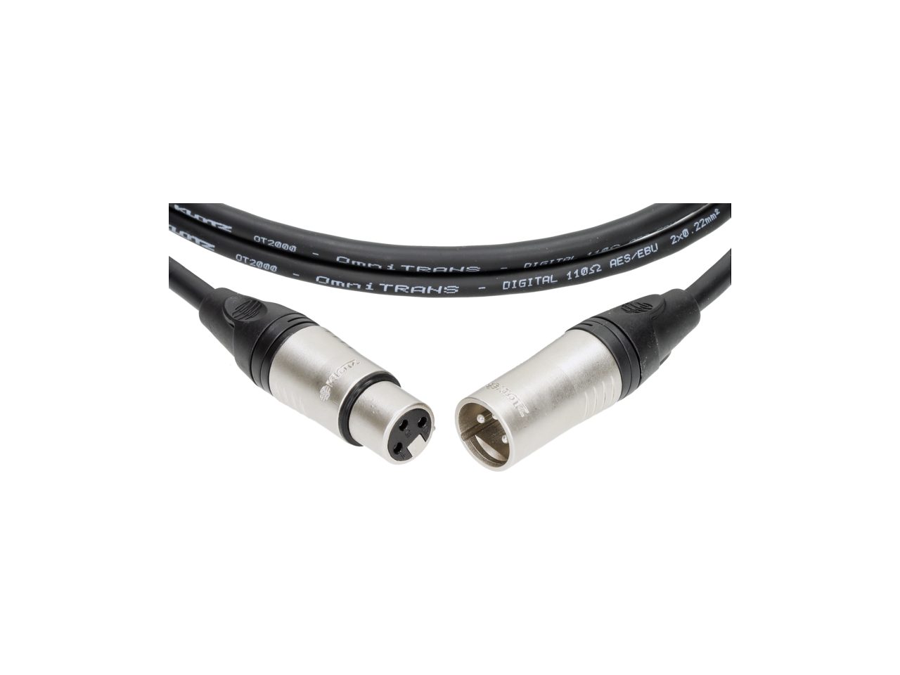 OT2000 ultra flexibles AES & DMX kabel mit XLR 3p F/M 2 ml