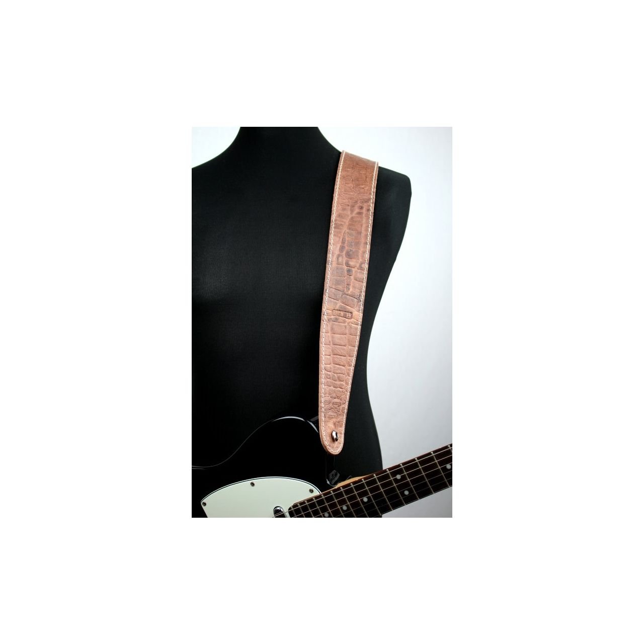 1486 Raw II Contour Croc Natural - Gitarrengurt, Made in Germany