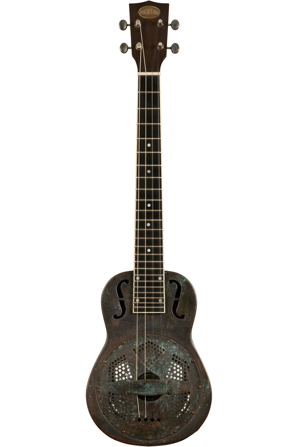 Antique Copper Baritone Resonator Ukulele mit Pickup