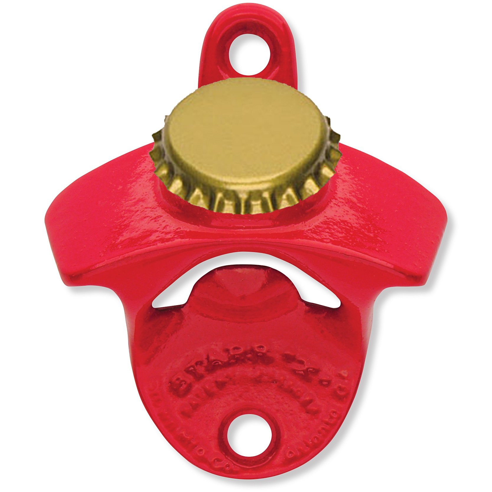 Wandflaschenöffner mit Magnet für Kronkorken vom Lieblingsbier, Rot
