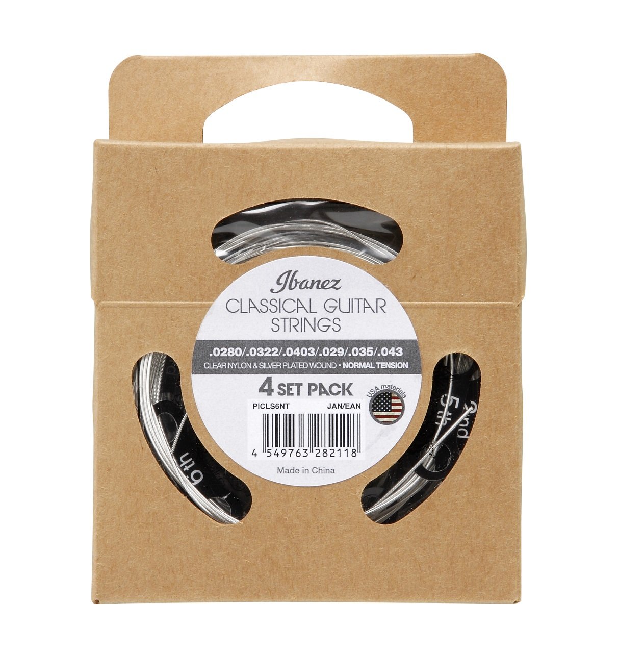Konzertgitarrensaiten Nylon 4 Sets Stärken .0280/.0322/.0403/.029/.056/.043