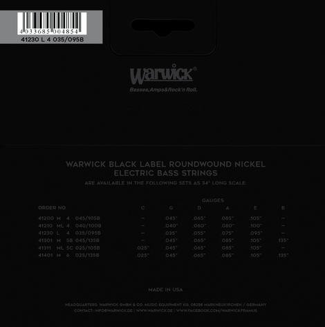 Black Label Bass String Set, Nickel-Plated Steel - 4-String, Light, .035-.095  