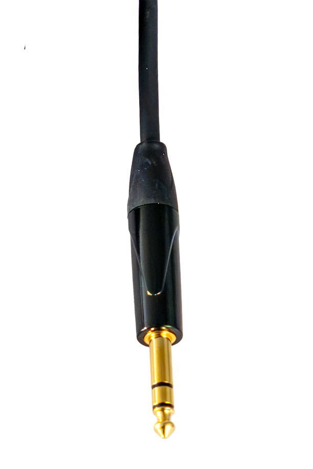 Klinkenkabel, 6,3-mm-Klinkenstecker, Goldkontakt, schwarzes Kabel