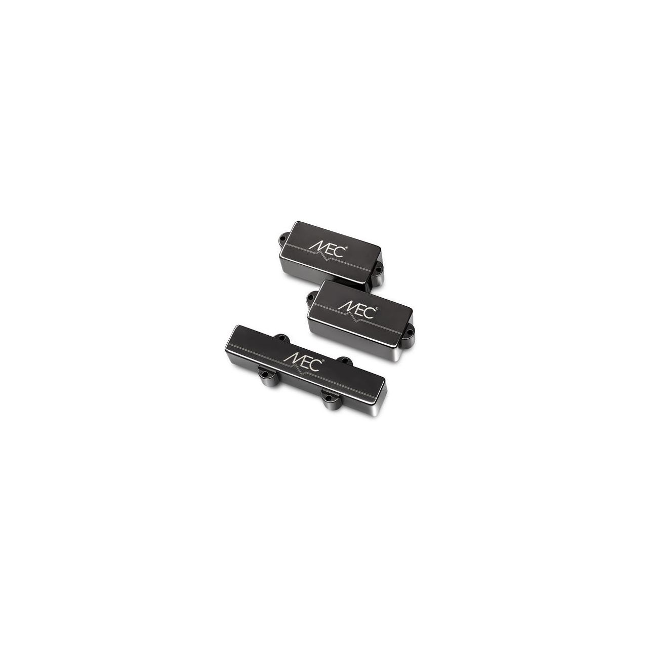 Active Metal Cover P/J-Bass Pickup Set, 4-String - Black Chrome