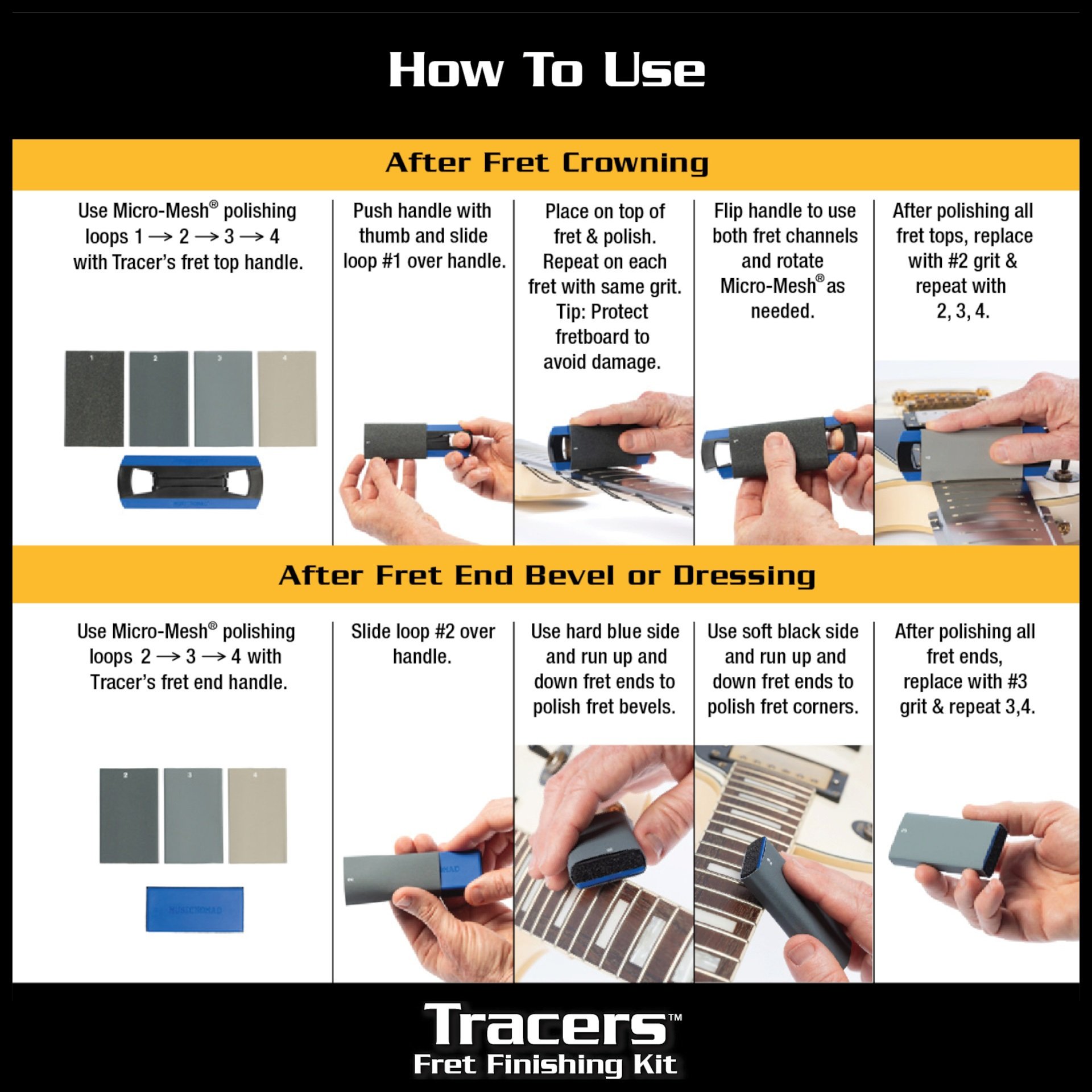 Tracers Fret Finishing Kit MN860 - 6 pcs.