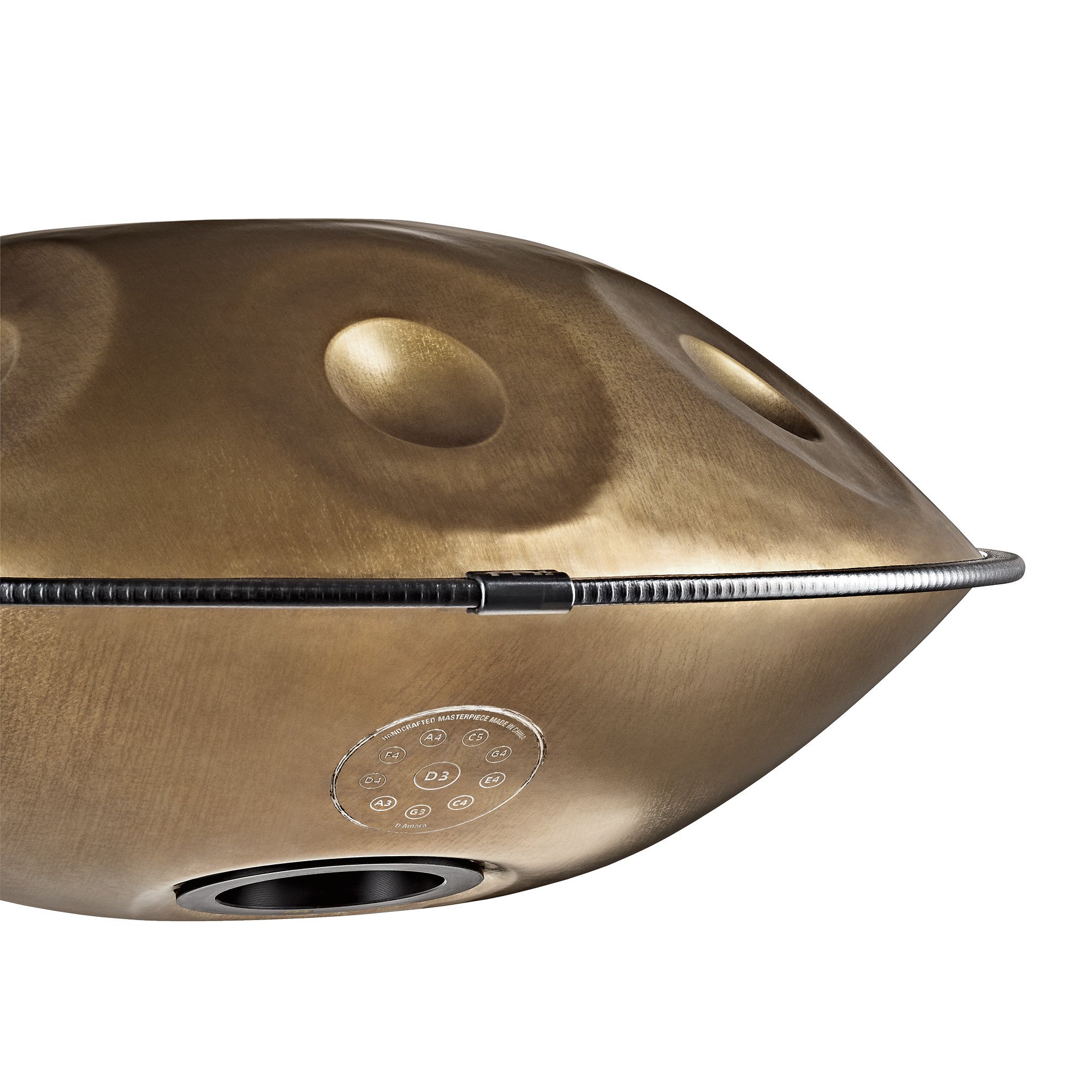 HPSTL101 Sensory Handpan Edelstahl D Amara 10 Töne 440 Hz - Vintage Gold