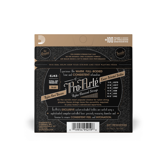 EJ43-3D Pro-Arte Nylon Classical Guitar Strings, Light Tension, 3 Sets