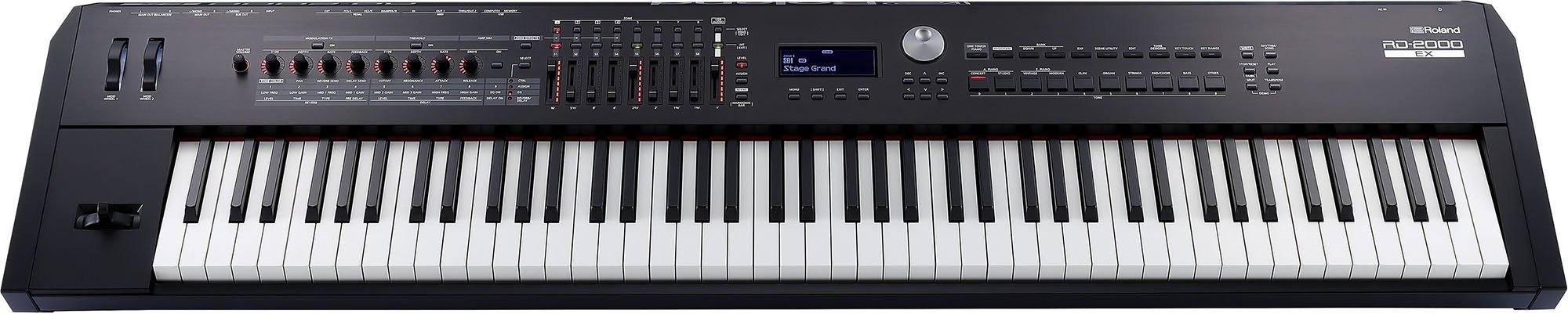 Roland RD-2000EX Stage Piano – Vorderansicht mit 88 Tasten und zwei Soundmodulen