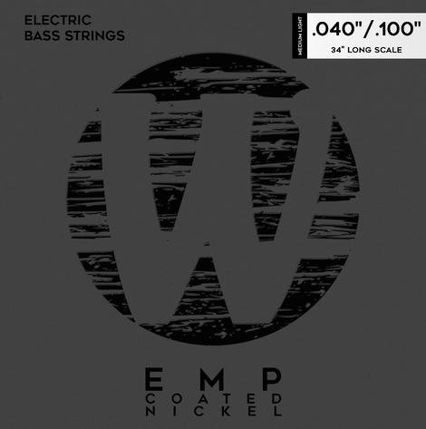 EMP Coated Bass String Set, Nickel-Plated Steel - 4-String, Medium Light, .040-.100