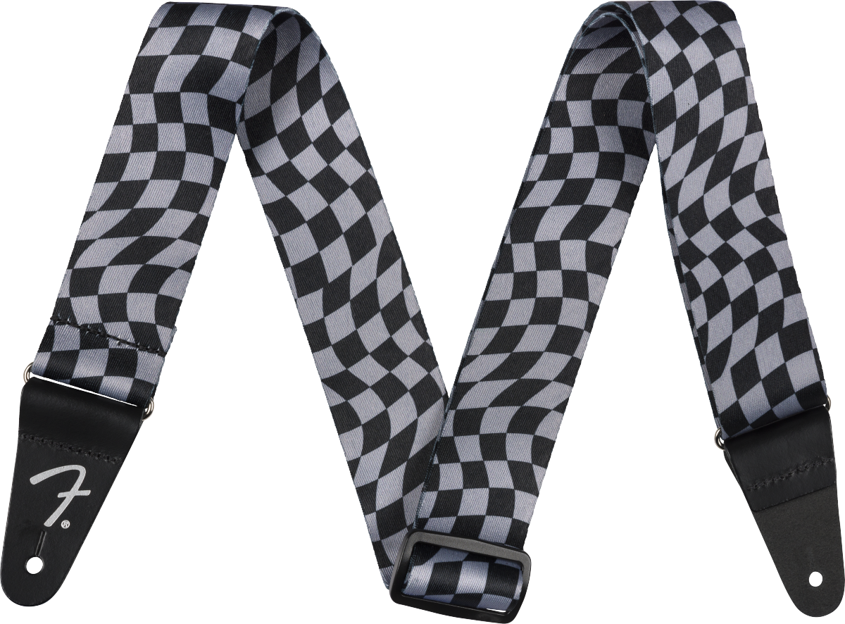 Wavy Checkerboard Poly Strap Grey