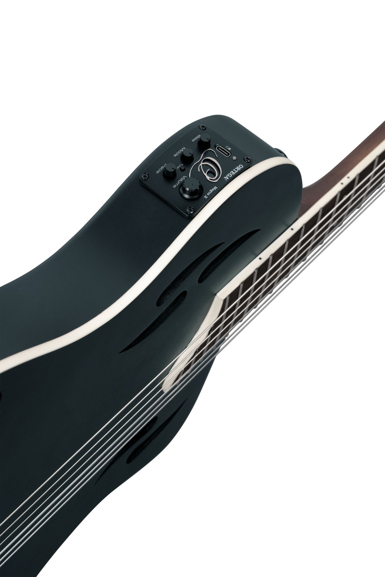 TourPlayer DeLuxe Nylon String Gitarre - Fichte Schwarz + Bag