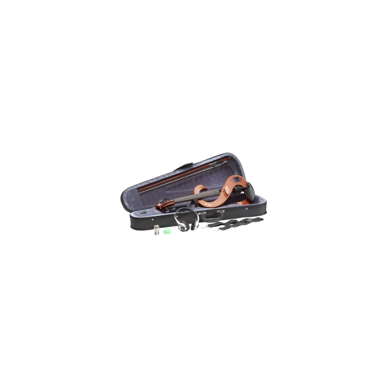 EVN 4/4 VBR 4/4 E-Violine Set mit E-Violine in S-Form in Violin Burst