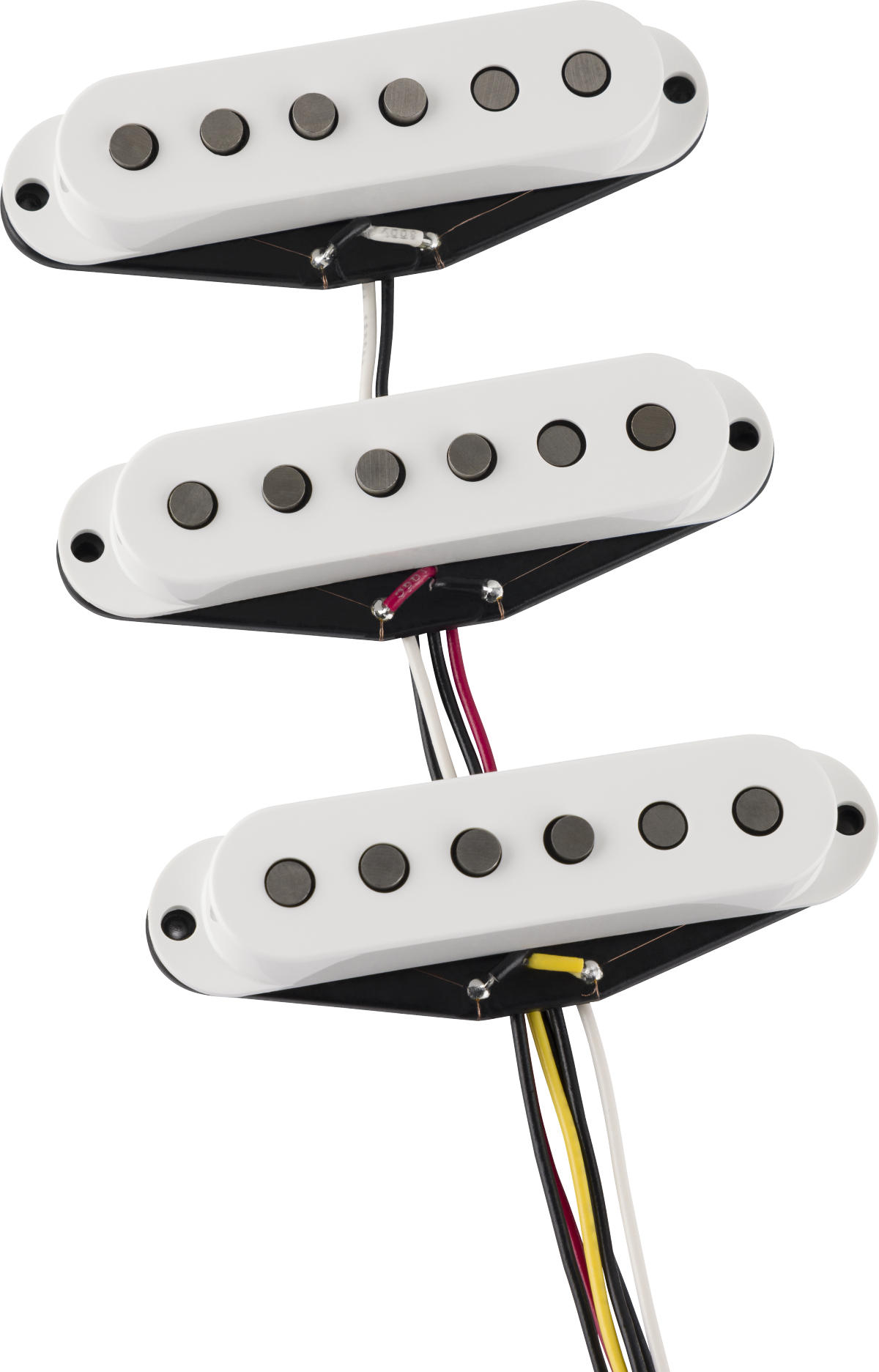Gitarren-Tonabnehmer, Single-Coil, weiß, 3er-Set, sechs Polepieces