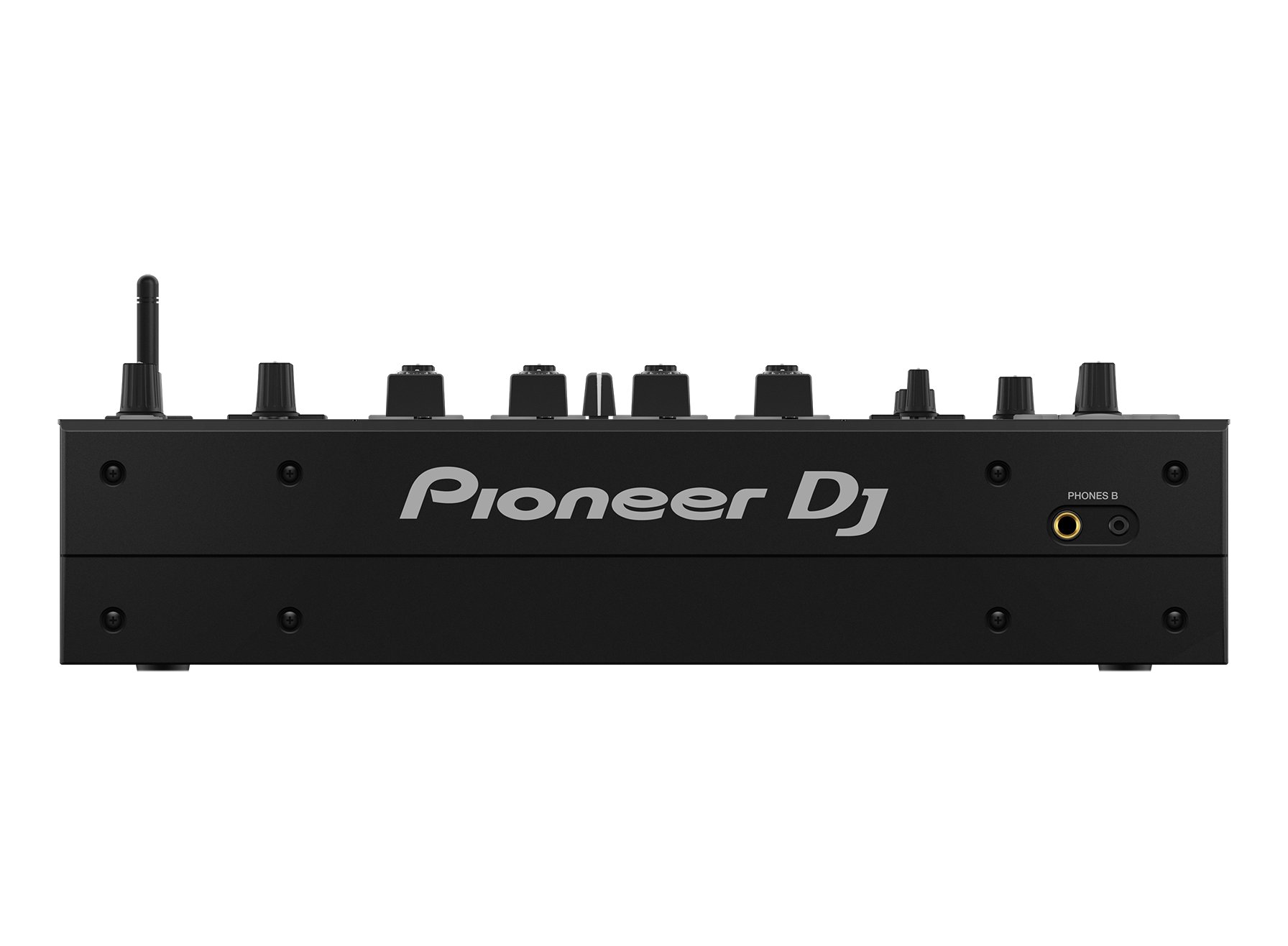 DJ-Mixer, Schwarz, Drehregler, Kopfhöreranschluss, Antenne