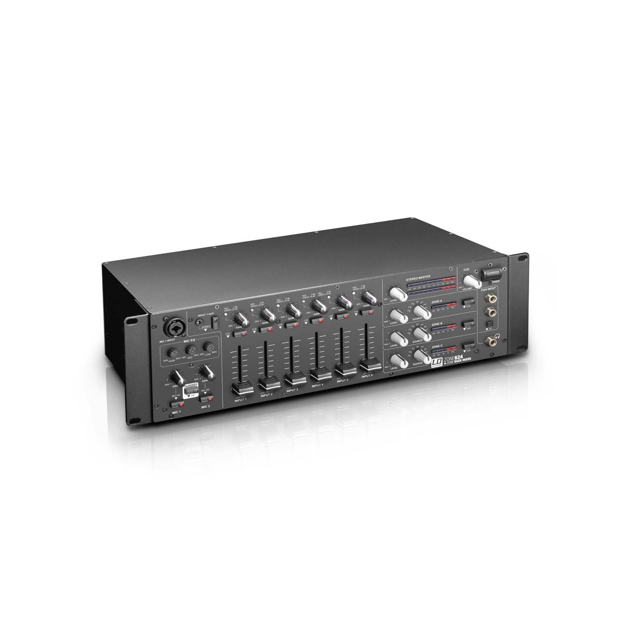 LD Systems ZONE 624 - 19" 4-Zonen Mixer 3HE