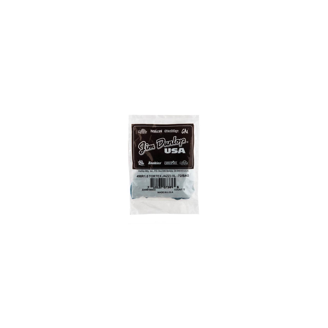 Tortex Jazz III XL Picks, Refill Pack, 72 pcs., blue, 1.00 mm