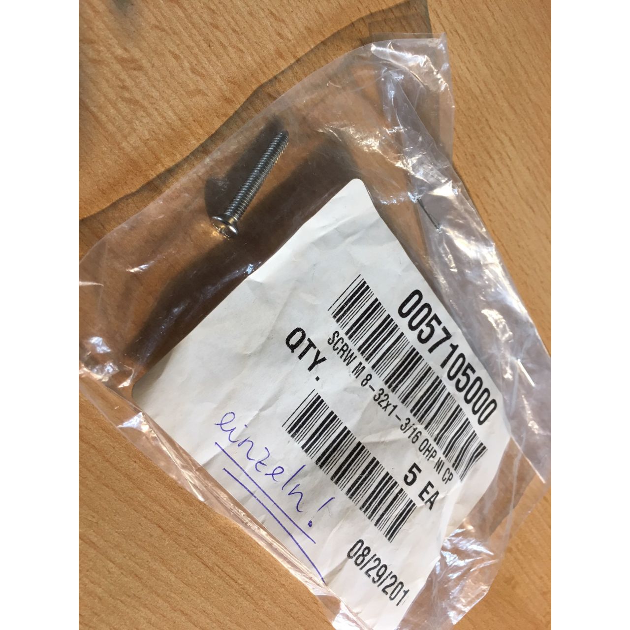 Screw M 8-32x1-3/16 OHP NI CP, 1 Stück