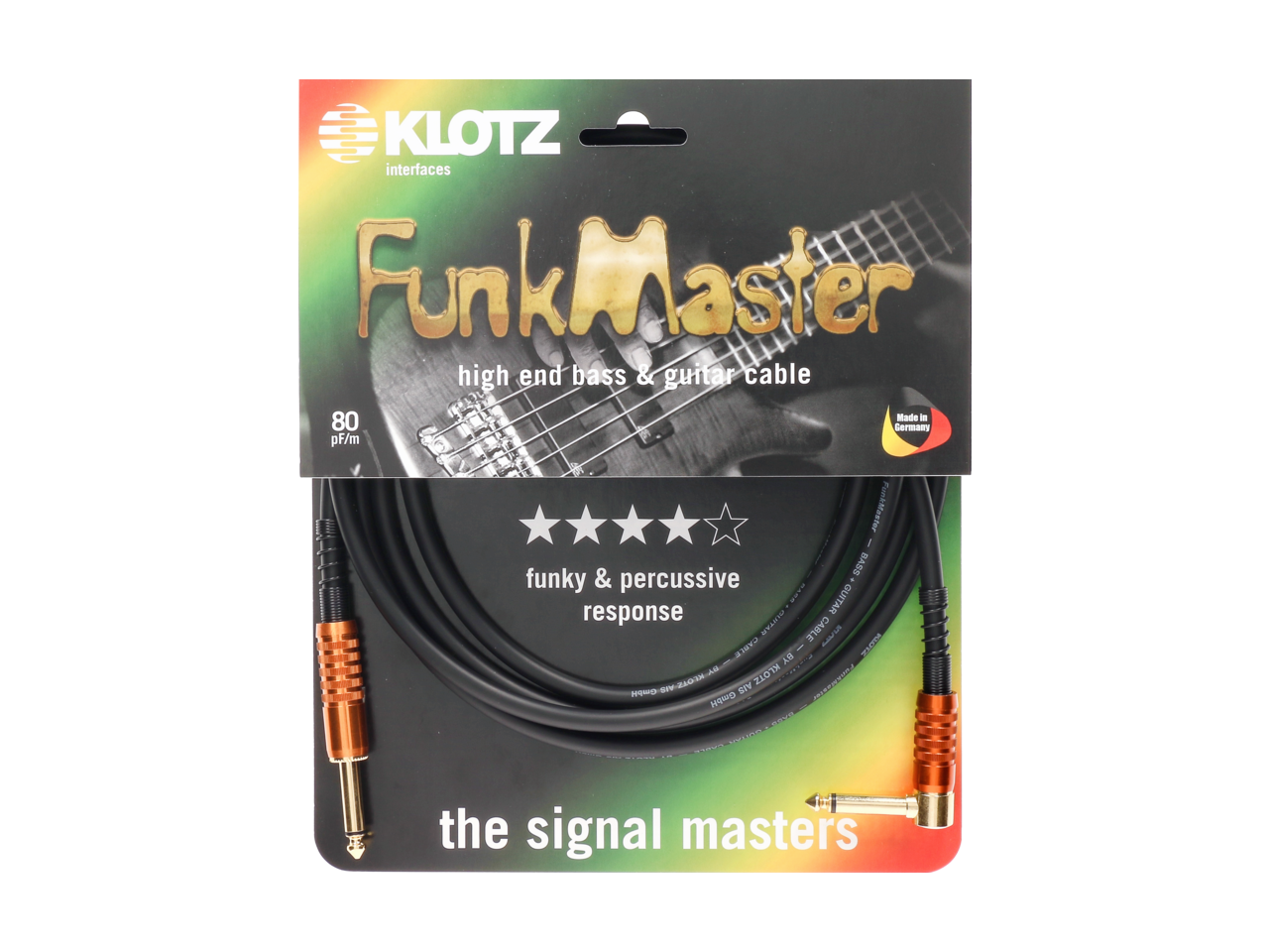 Stevens FunkMaster Gitarren- & Basskabel Gerade-Winkel 9m