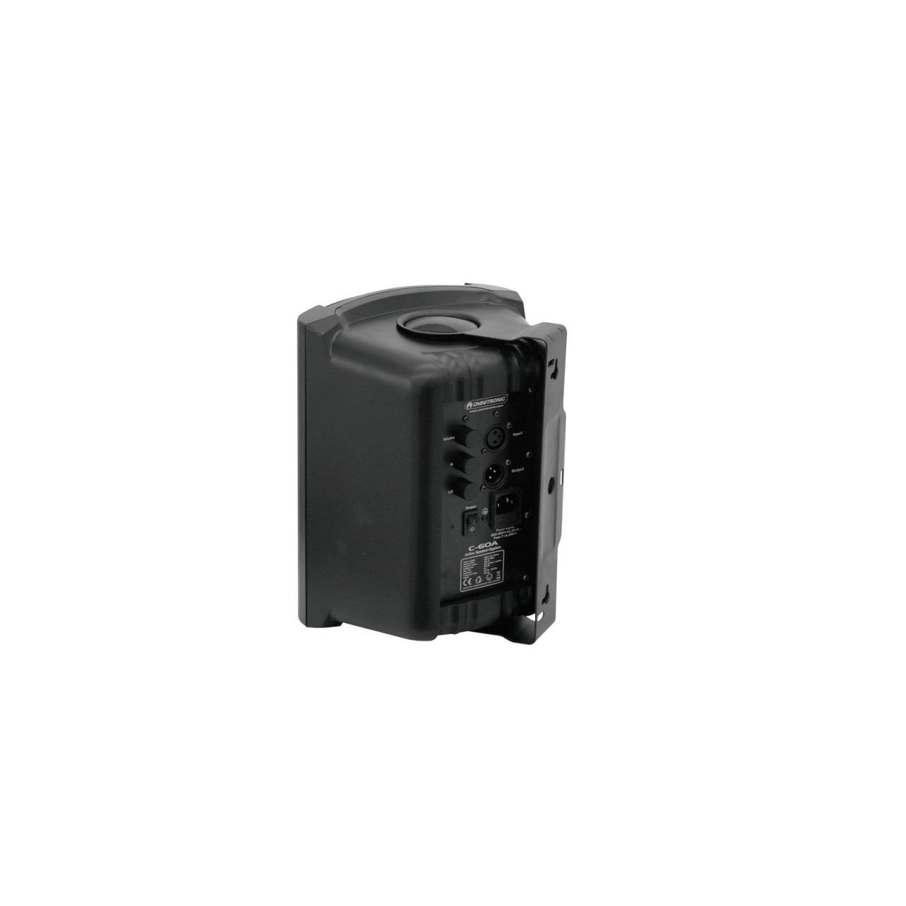 Omnitronic C-60A - Aktives 2-Wege-Lautsprecherpaar mit Halterung, 6,5"-Tieftönern und 60 W RMS