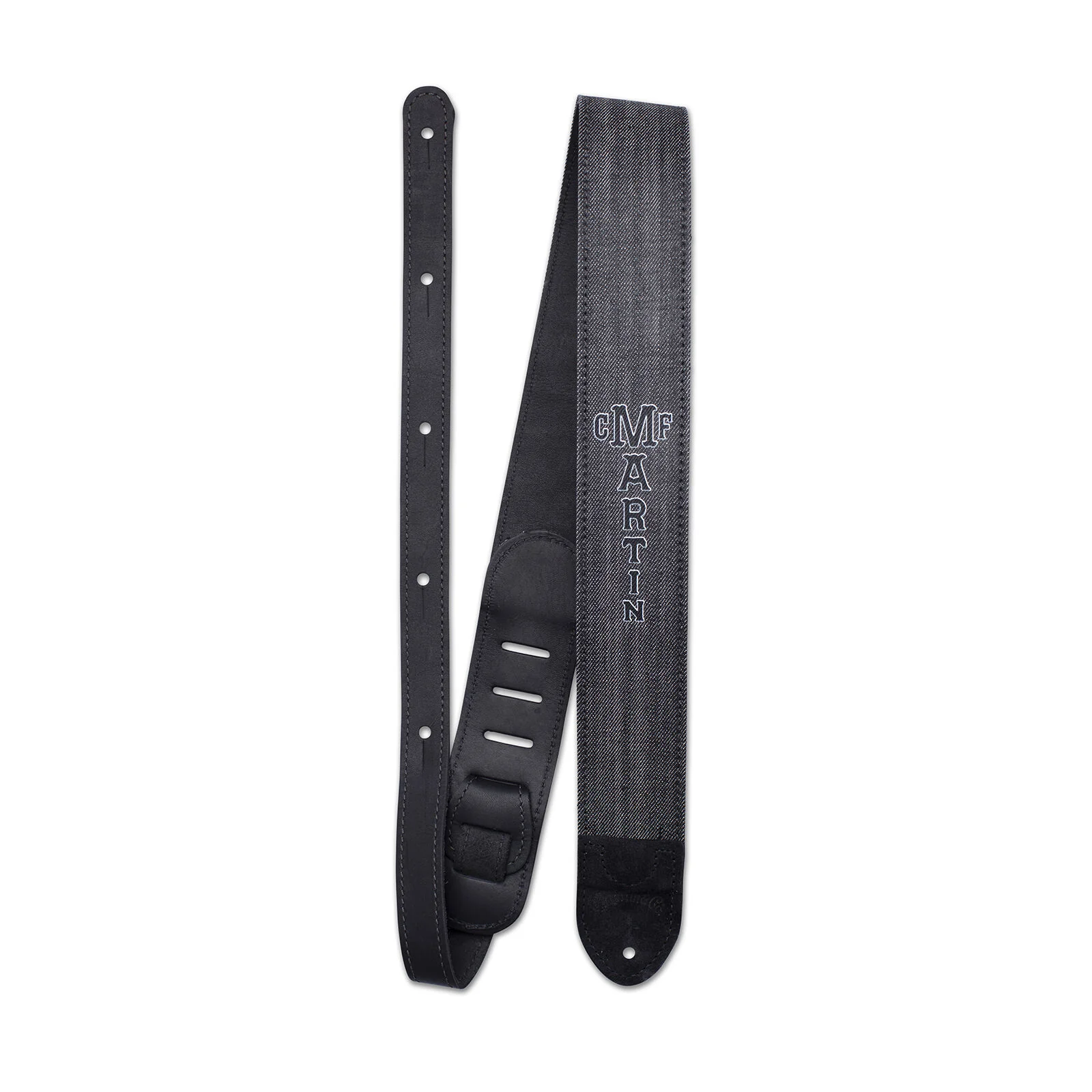 Reversible Leather/Denim Strap Black