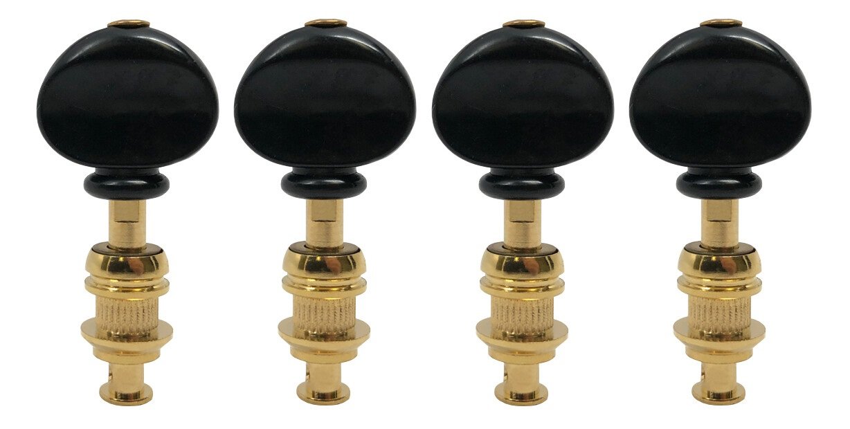 4BG Sta-Tite Ukulele Pegs with Black Button - 4 pcs. - Gold